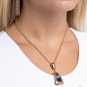 Pendant Promise Blue/Gold Necklace #4381